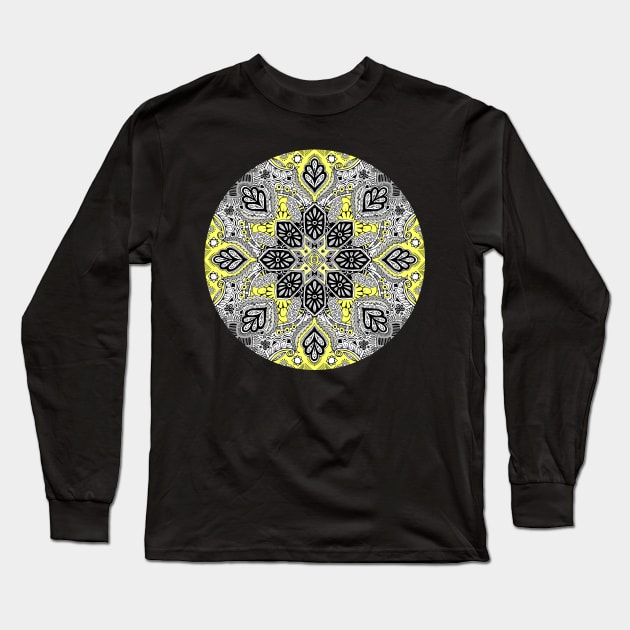 Boho Sunshine Medallion Pattern Long Sleeve T-Shirt by micklyn